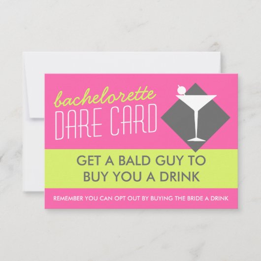 Carte de jeu moderne Retro Bachelorette DARE (Devant)