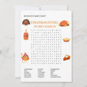 Carte de jeu moderne Thanksgiving Word Search (Devant)
