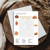 Carte de jeu moderne Thanksgiving Word Search