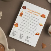 Carte de jeu moderne Thanksgiving Word Search