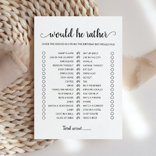 Carte de jeu modifiable pour anniversaire 'Would H