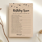 Carte de jeu modifiable pour l'anniversaire Trivia