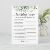 Carte de jeu modifiable pour l'anniversaire Trivia (Debout devant)