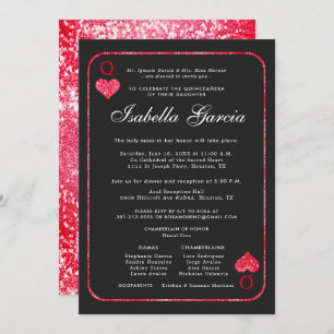 Carte de jeu Parties scintillant rouge  Las Vegas