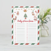 Carte de jeu pour Baby Shower avec le nom de bébé (Debout devant)