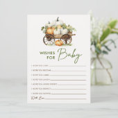Carte de jeu pour Baby Shower avec vœux de citroui (Debout devant)