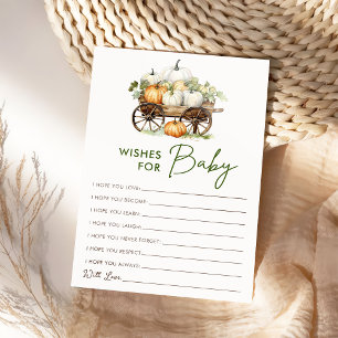 Carte de jeu pour Baby Shower avec vœux de citroui