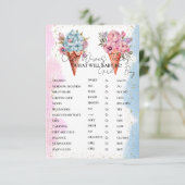 Carte de jeu pour Baby Shower - Crème Glacée et Di (Debout devant)