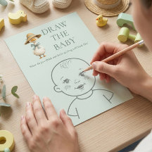 Carte de jeu pour Baby Shower - Dessinez le bébé a