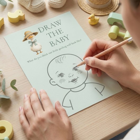 Carte de jeu pour Baby Shower - Dessinez le bébé a