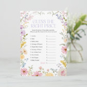 Carte de jeu pour baby shower : devinez le juste p (Debout devant)
