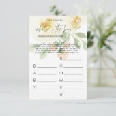Carte de jeu pour Baby Shower « Fleurs roses, qu'y (Debout devant)