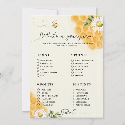 Carte de jeu pour baby shower: qu'est-ce qu'il y a (Devant)