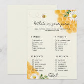 Carte de jeu pour baby shower : qu'y a-t-il dans v (Devant / Derrière)