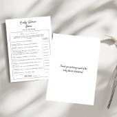 Carte de jeu pour Baby Shower Simple Moderne Devin