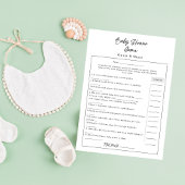 Carte de jeu pour Baby Shower Simple Moderne Devin