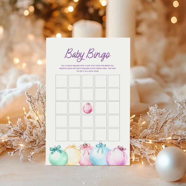Carte de jeu pour bébé de Noël d'hiver (Christmas Baby Bingo Card)