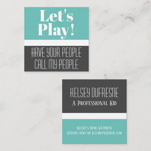 Carte de jeu pour enfants moderne (Devant / Derrière)