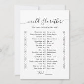 Carte de jeu pour fête d'anniversaire 'Would She R (Devant)