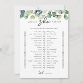 Carte de jeu pour fête d'anniversaire 'Would She R (Devant)