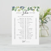 Carte de jeu pour fête d'anniversaire 'Would She R (Debout devant)