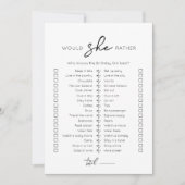 Carte de jeu pour fête d'anniversaire 'Would She R (Devant)