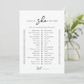 Carte de jeu pour fête d'anniversaire 'Would She R (Debout devant)