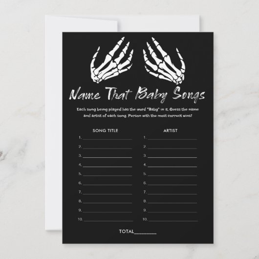 Carte de jeu pour identifier les chansons de bébé  (Devant)