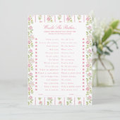 Carte de jeu 'Préférerait-elle' à rayures florales (Debout devant)