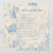 Carte de jeu Qui connaît la mariée (Devant / Derrière)