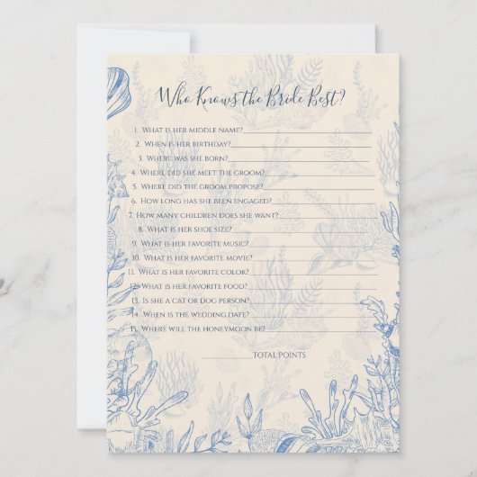 Carte de jeu Qui connaît la mariée (Devant)