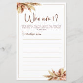 Carte de jeu Qui suis-je Herbe des Pampas Séchée (Devant)