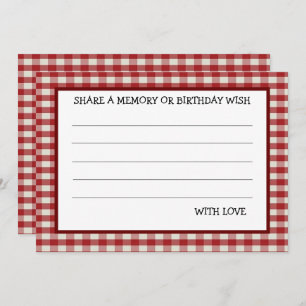 Carte de jeu Red White En vichy Anniversaire
