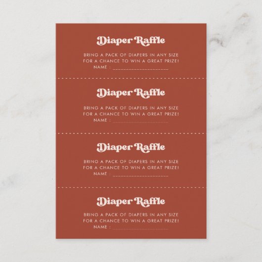 Carte de jeu Retro Stylish Terracotta Diaper Raffl (Devant)