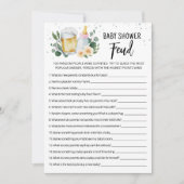 Carte de jeu rose de Baby Shower Feud de Greenery (Devant)