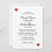 Carte de jeu rouge et blanc - Invitation de mariag (Dos)