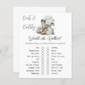 Carte de jeu Rustique Floral Boots Fête des mariée (Devant / Derrière)