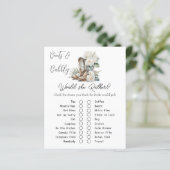 Carte de jeu Rustique Floral Boots Fête des mariée (Debout devant)