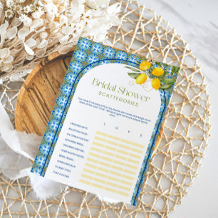 Carte de jeu Scattegories pour mariage lemon
