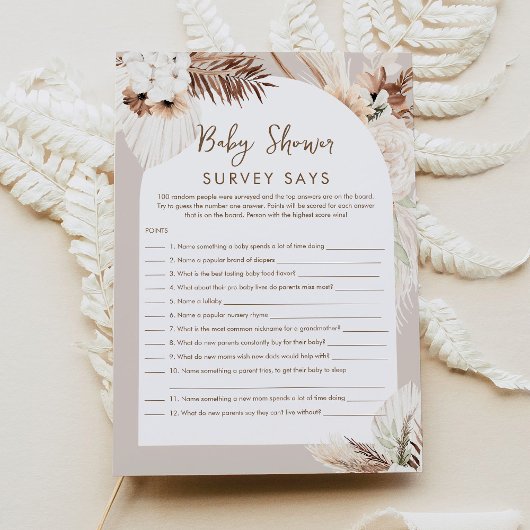 Carte de jeu SIERRA Bohemian Baby shower Feud