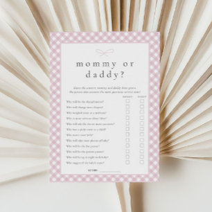 Carte de jeu Simple Pink Bow maman ou papa