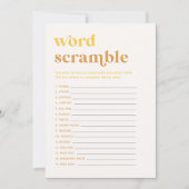 Carte de jeu Sun Baby shower Word Scramble (Devant)