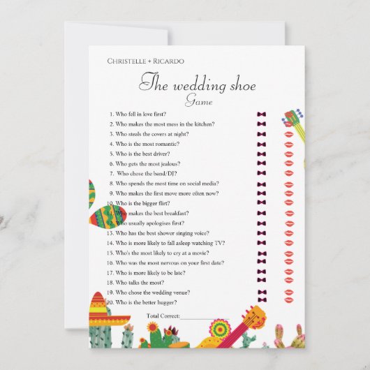 Carte de jeu Taco à propos de l'amour Cactus pour  (Devant)