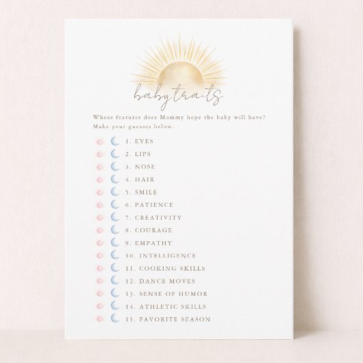 Carte de jeu Traits de bébé sous la douche neutre