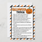 Carte de jeu Trivia Halloween Noir Et Orange (Devant)