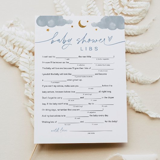 Carte de jeu Twinkle Little Star Boy Baby shower L