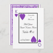 Carte de jeu violet King/Queen Table Place Cartes (Devant / Derrière)
