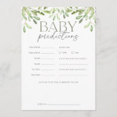 Carte de jeu Watercolor Greenery Baby Predictions (Devant)