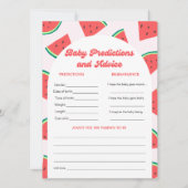 Carte de jeu Watermelon Baby shower Baby Predictio (Devant)