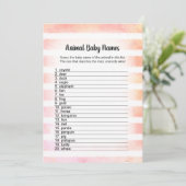 Carte de jeu White Bunny Coral Animal Baby Names (Debout devant)